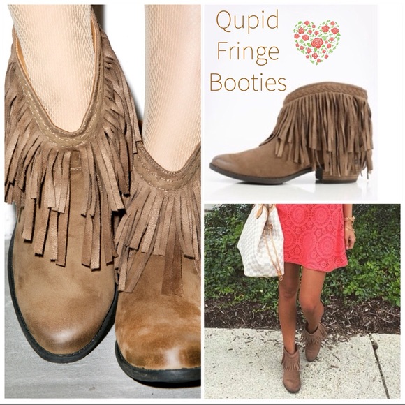 qupid fringe booties